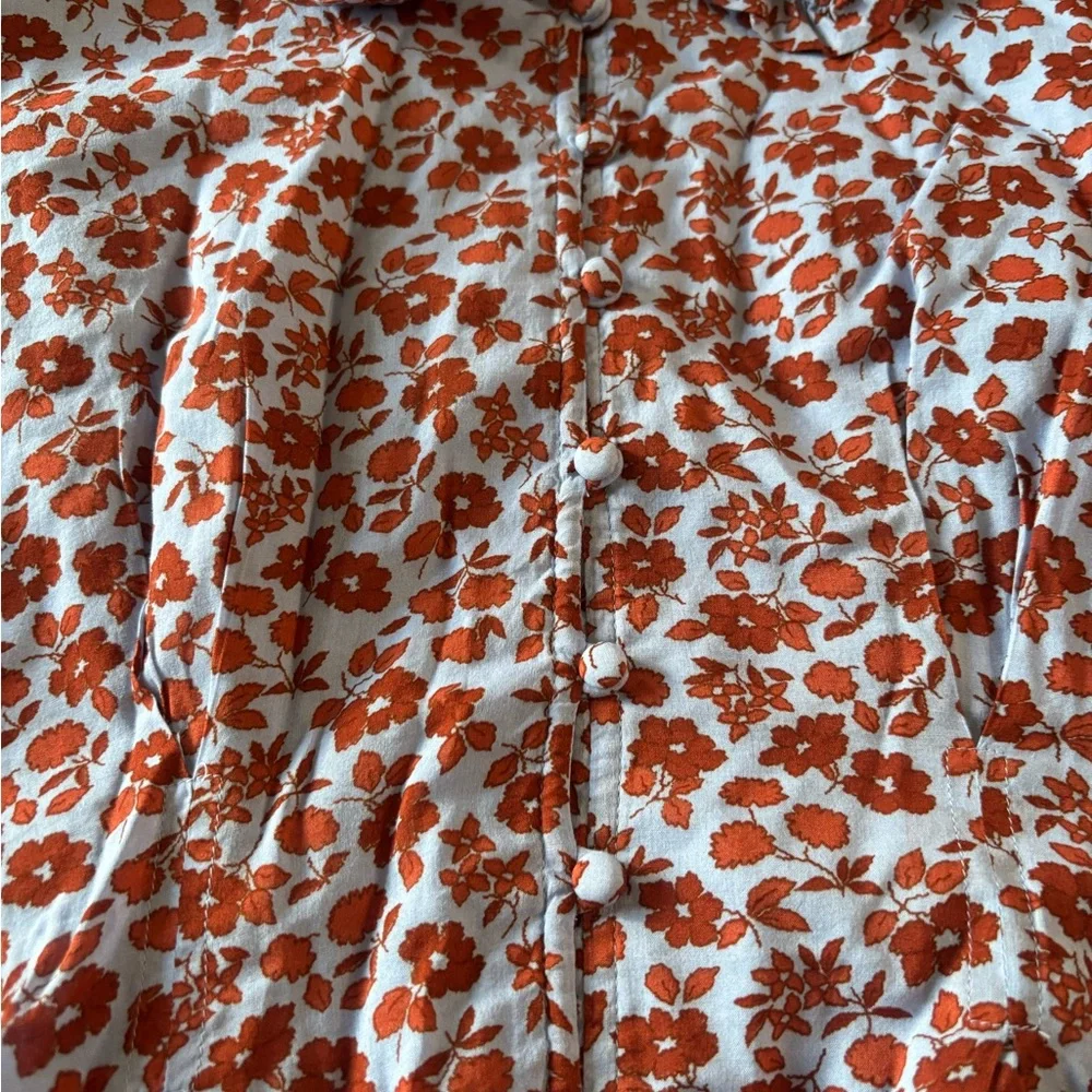 Madewell Size 8 Peter Pan Collar Puff-sleeve Mini Dress in Piccola Floral - Picture 4 of 8